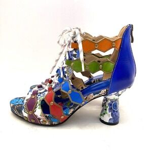 Soffia Modern Day Color Leather Heels Lace Up EU 37 US Womens 6.5 Shoes